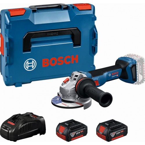 BOSCH GWS 18V-11 PROFESSIONAL Úhlová bruska, 2x GBA 18V 5.0Ah, L-BOXX 06019N4103