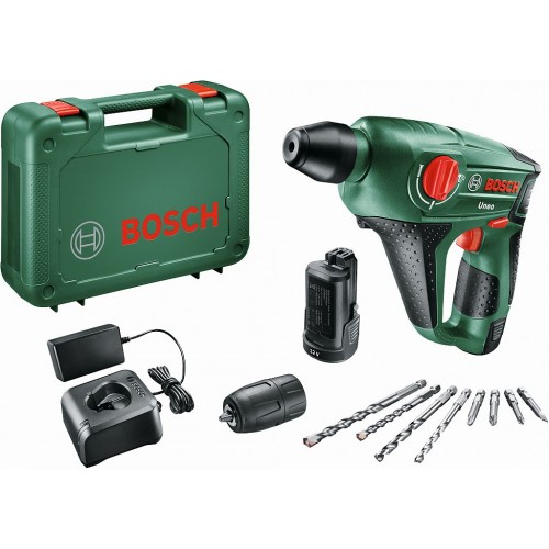 BOSCH Uneo Aku vrtací kladivo 12 V + 2x akumulátor 2,0 Ah 060398400E