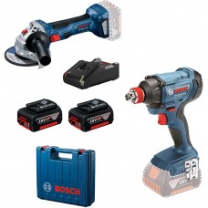 BOSCH Kombinovaná sada: GDX 180-LI + GWS 180-LI + 2× akumulátor 4,0Ah v kufříku 0615990N1U