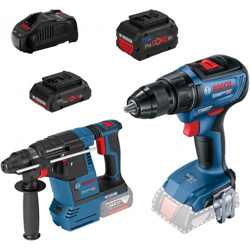 BOSCH Kombinovaná sada: GSR 18V-50 + GBH 18V-26 + 1× akumulátor 4,0 Ah ProCORE + 1× akumulátor 8,0 Ah ProCORE v kartonové krabici 0615990N1X