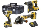 DeWALT DCK305P3T Aku kombo sada DCH273N + DCG405 + DCF887 + DCB115 + (18V/3x5,0Ah) kufr Tstak