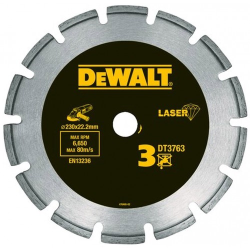 DeWALT DT3763 Diamantový kotouč na tvrdé materiály a žulu 230 x 22,2mm