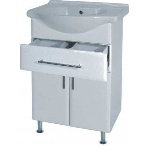 Intedoor Ideal spodní koupelnová skříňka na nožičkách s keramickým umy. bílý lesk ID55N