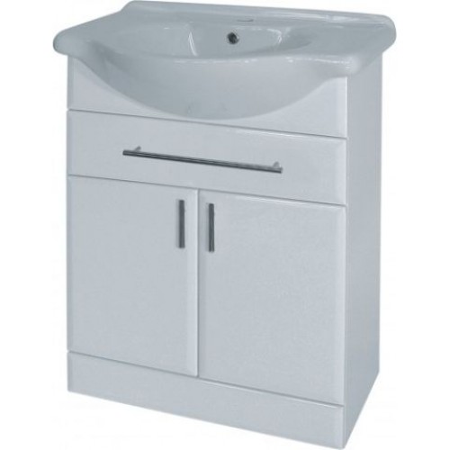 Intedoor Ideal spodní koupelnová skříňka na soklu s keramickým umy. bílý lesk ID65