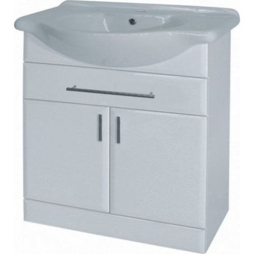 Intedoor Ideal spodní koupelnová skříňka na soklu s keramickým umy. bílý lesk ID85