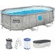 BESTWAY Power Steel Stacked Stone Swim Vista Bazénový set 427 x 250 x 100 cm, kartušová filtrace 56714