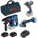 BOSCH Sada: GBH 180-LI+GWS 180-LI+GDX 180+2xGBA 18V 5,0Ah+GAL 1880 CV 0615990M5G