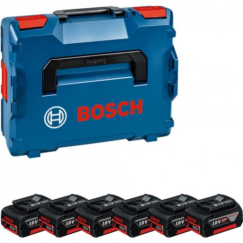 BOSCH Sada akumulátorů 6x GBA 18V 4.0Ah PROFESSIONAL, L-BOXX 1600A02A2S