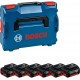 BOSCH Sada akumulátorů 6x GBA 18V 4.0Ah PROFESSIONAL, L-BOXX 1600A02A2S