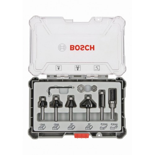 BOSCH Sada fréz s 6mm vřetenem Trim&Edging, 6 ks 2607017468