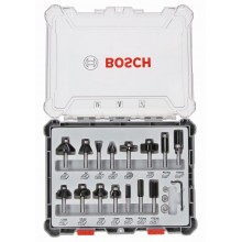 BOSCH Smíšená sada tvarových fréz s vřetenem O 6 mm, 15 ks 2607017471