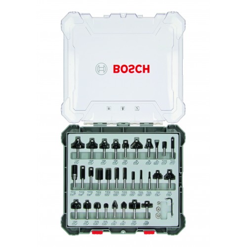 BOSCH Smíšená sada tvarových fréz s vřetenem 6 mm, 30 ks 2607017474