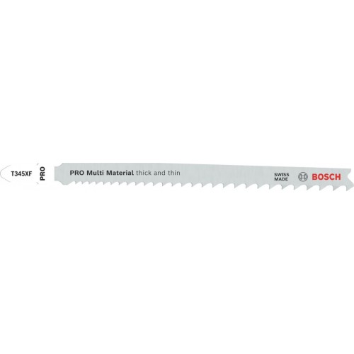 BOSCH Pilový plátek pro přímočaré pily PRO Multi Material thick and thin T345XF, 132 mm, 100 ks 2608634486