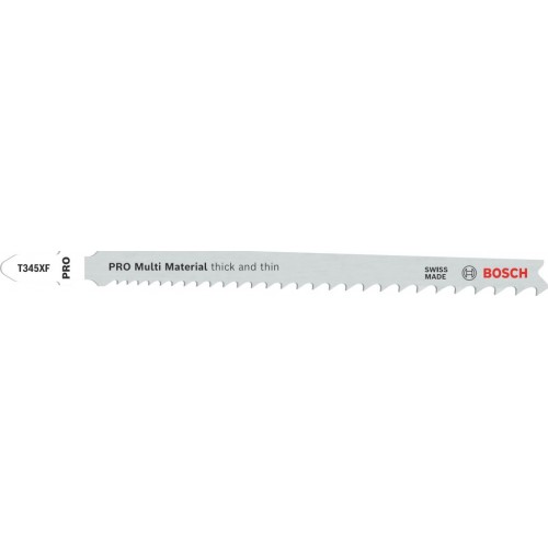 BOSCH Pilový plátek pro přímočaré pily PRO Multi Material thick and thin T345XF, 132 mm, 3 ks 2608634993