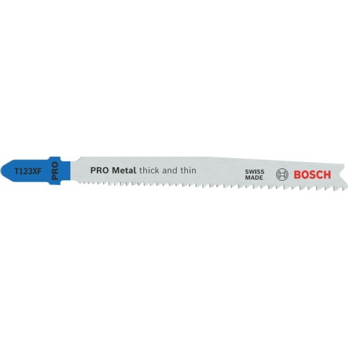 BOSCH Pilový plátek pro přímočaré pily PRO Metal thick and thin T123XF, 100 mm, 5 ks 2608638473