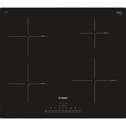 Bosch Serie 6, Indukční varná deska, 60 cm, černá, instalace na pracovní desku PUE611FB1E