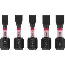 BOSCH Bit PRO Slotted Impact, SL4,5, SL5,5 (2×), SL5,5, SL6,5, 25 mm, 5 ks 2608521U60