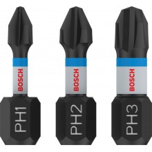 BOSCH Bity PRO PH Impact, PH1 × 25, PH2 × 25, PH3 × 25 mm, 3 ks 2608522470