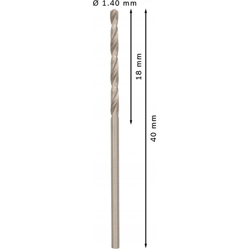 BOSCH Vrták do kovu PRO Metal HSS-G standardní délky, 1,4 × 18 × 40 mm, 10 ks 2608585470