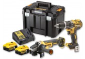 DeWALT DCK2080P2T kombo sada DCD796 + DCG405 + 2x 5ah + DCB115 + TSTAK