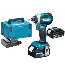 MAKITA DTD153RTJ Aku rázový utahovák 1/4"Li -ion (2x5,0Ah/18V/170Nm) Makpac 2