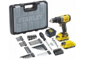 STANLEY SFMCD715D2A FatMax V20 Aku bezuhlíková vrtačka 18V se sadou příslušenství 100ks