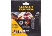 STANLEY STA39267-XJ Brusné mřížky pro excentrickou brusku 125mm, 1xP80, 1xP120, 1xP240