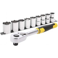 STANLEY STMT82671-0 10dílná sada 1/2" ráčny s 12hrannými hlavicemi (13-24mm)