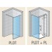 RONAL PLDT Pur Light boční stěna v 90°, 90 cm, aluchrom/sklo čiré PLDT09005007