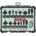 BOSCH Smíšená sada tvarových fréz s vřetenem 1/4", 15 ks 2607017473