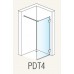 RONAL PDT4 Pur samostatná stěna L-kování, 30-100cm, vpravo, chrom/Cristal perly PDT4DSM11044