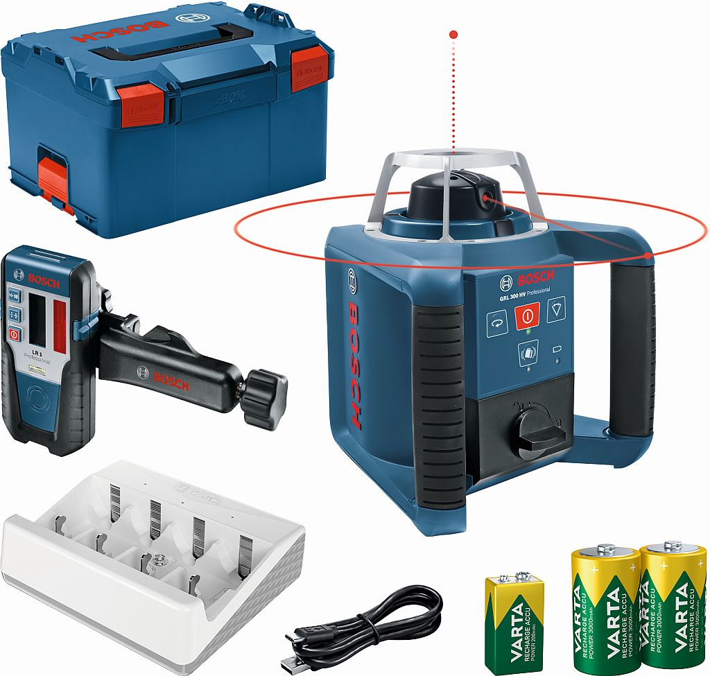 BOSCH GRL 300 HV PROFESSIONAL Rotační laser + LR 1, L-BOXX 0601061505