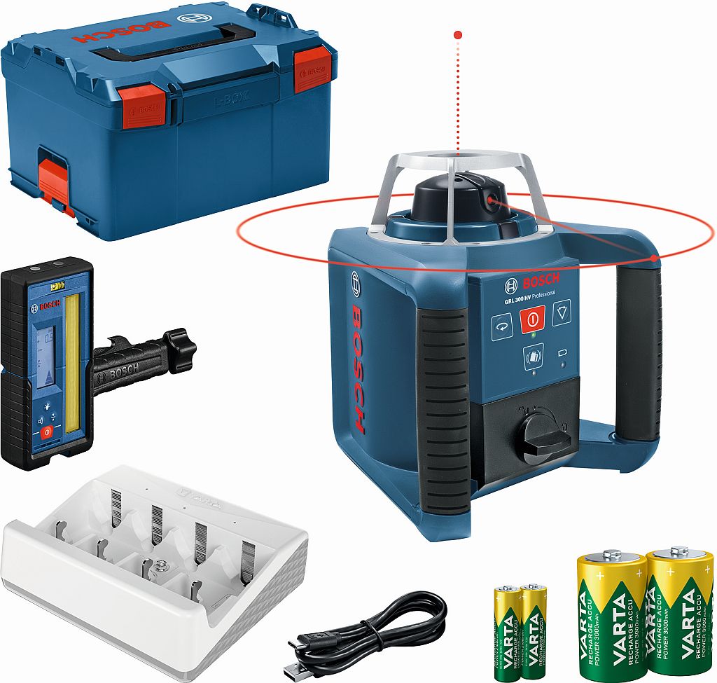 BOSCH GRL 300 HV PROFESSIONAL Rotační laser + LR 1, L-BOXX 0601061505