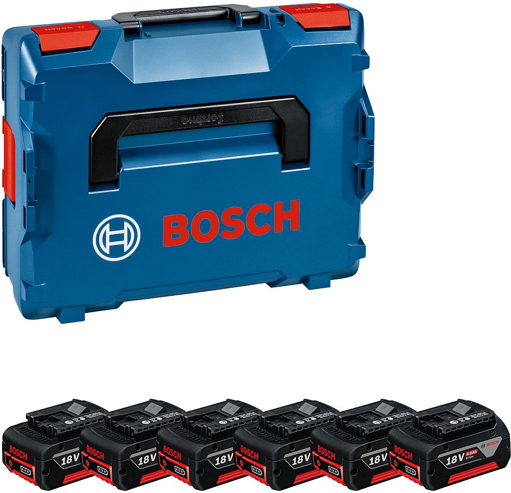 BOSCH Sada akumulátorů 6x GBA 18V 4.0Ah PROFESSIONAL, L-BOXX 1600A02A2S