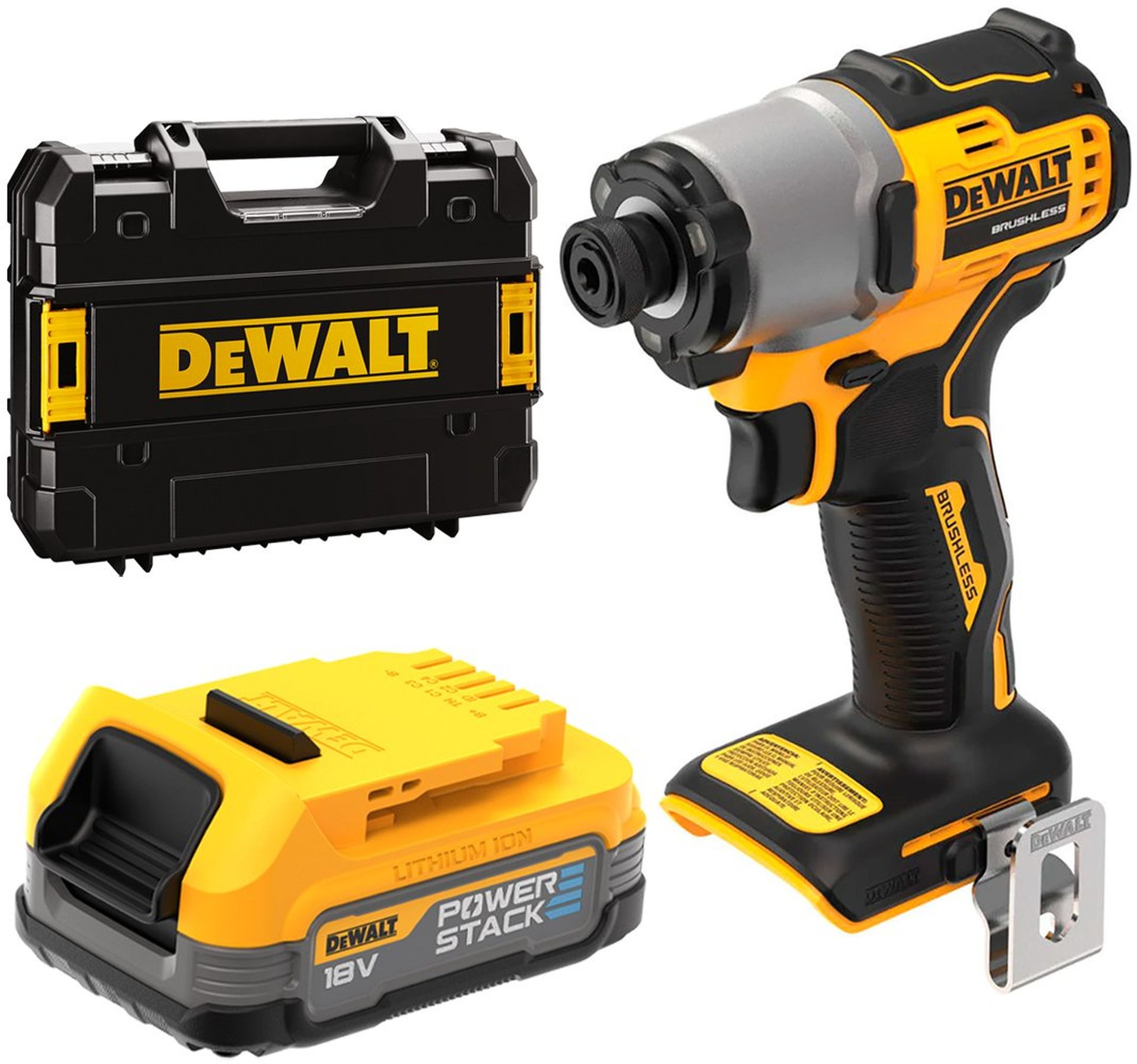 DeWALT DCF840E1T Aku rázový utahovák 1/4" (192Nm/18V/1x1,7Ah PowerStack) kufr Tstak