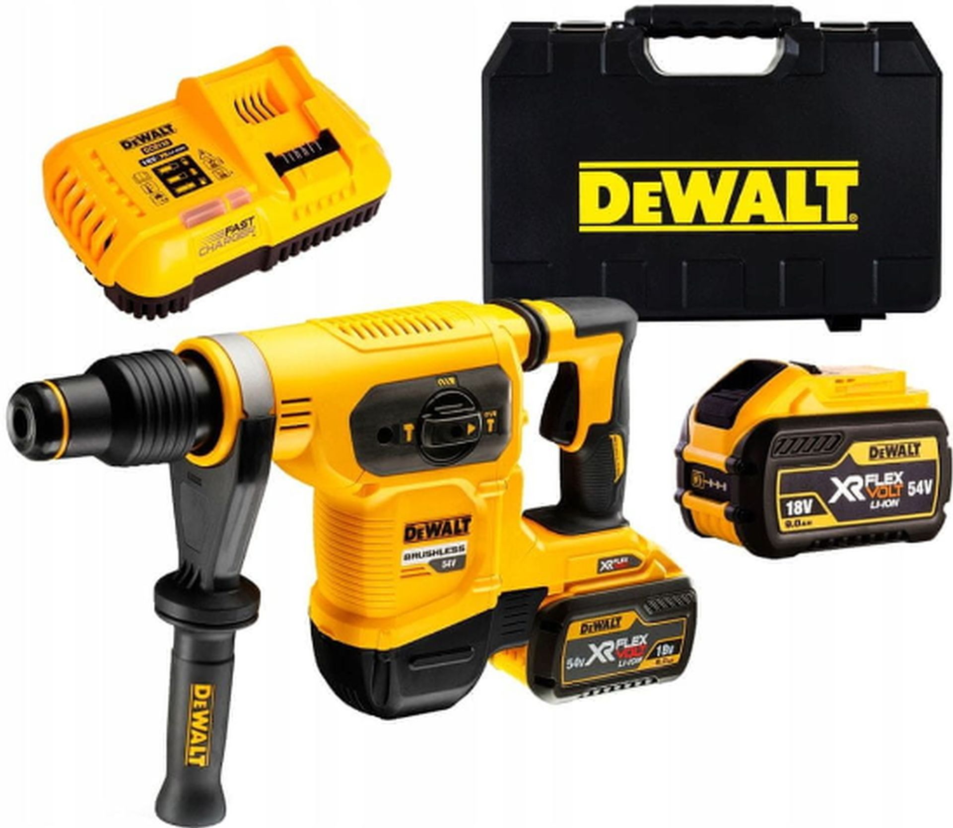 DeWALT DCH481X2 Aku kombinované kladivo SDS-Max XR FlexVolt (6,1J/54V/2x9,0Ah) Tstak