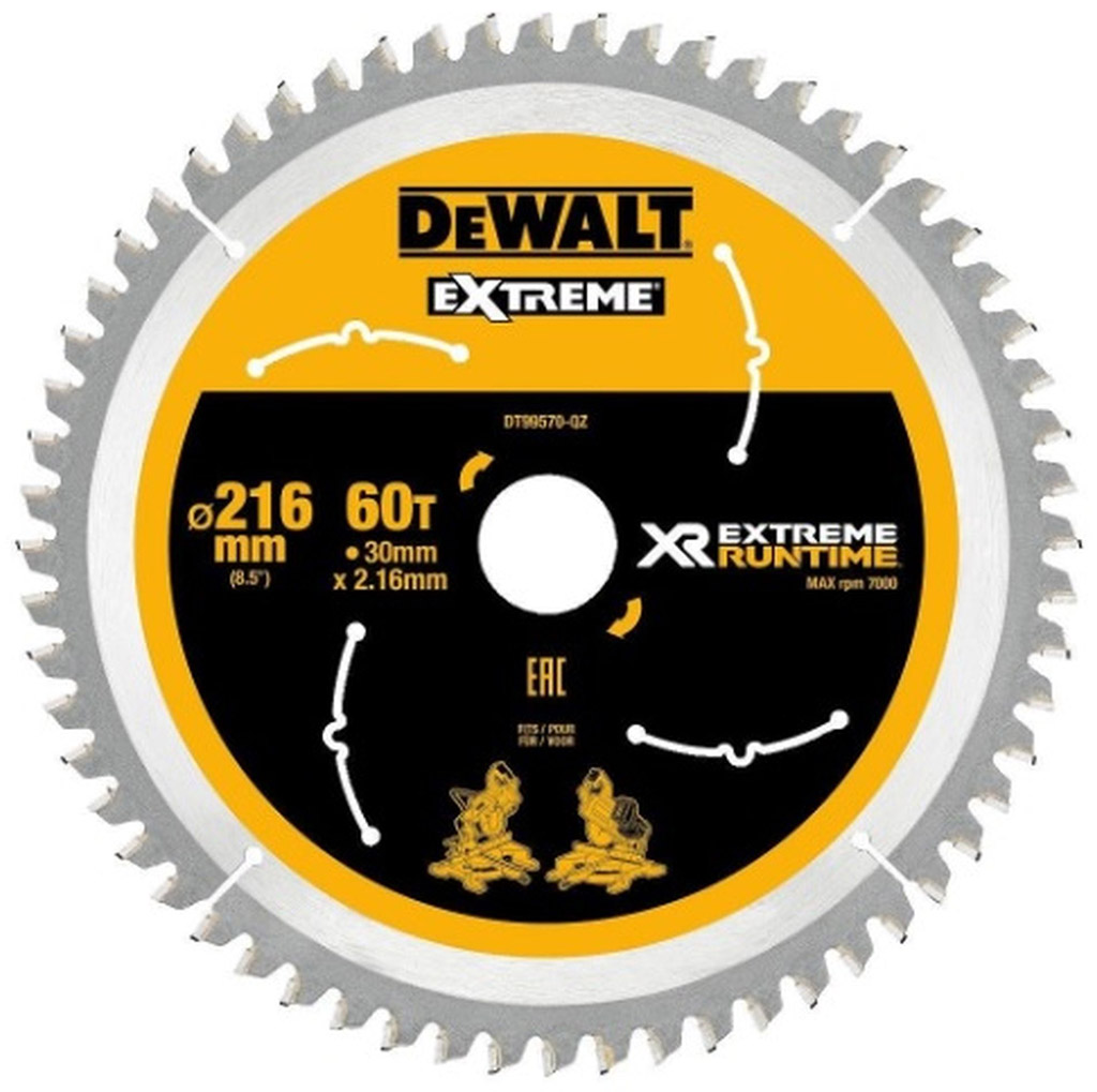 DeWALT DT99570 Pilový kotouč 216 x 30 mm, 60 zubů FZ 7 °