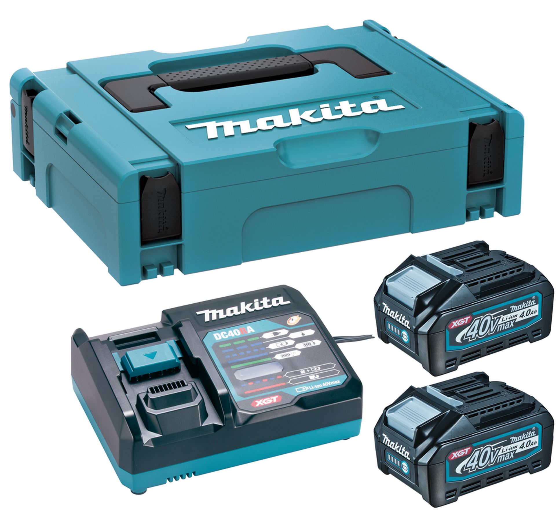 MAKITA 191J97-1 sada Li-ion XGT 40V 2xBL4040 akumulátor + DC40RA nabíječka + Makpac