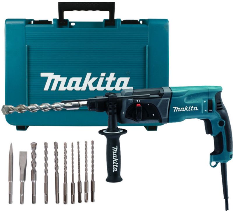 MAKITA HR2470X16 SDS-PLUS Kombinované kladivo s příslušenstvím 2,4J, 780W+D-46361